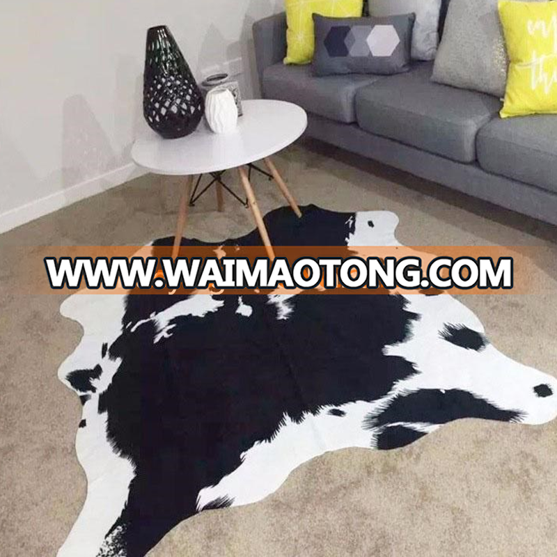 High quality faux fur cowhide rug cow hair on hide , cow print rug and carpet LY0CR017